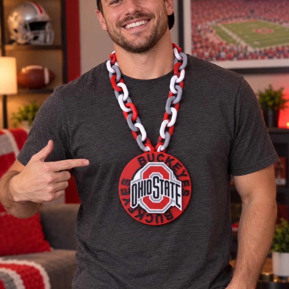 Ohio State Buckeyes Spinning Hype Chain Necklace